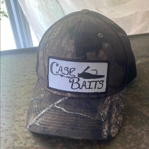 Richardson Case Baits Camo Trucker SnapBack Hat with Black Mesh Back